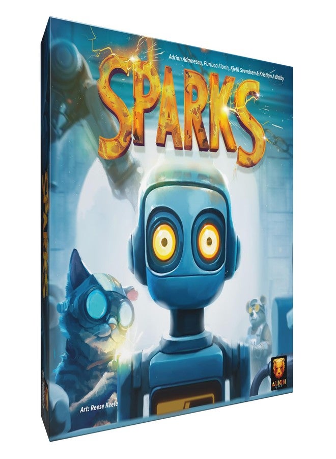 Matagot Sparks Board Game - Built a Robot Factory in a Dice Drafting Strategy Game for Kids & Adults, Ages 12+, 1-4 Players, 45 Minute Playtime, Made by Surfin' Meeple - Image 1