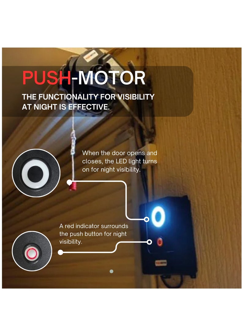 PUSH-MOTOR Garage Roller Door Motor Control Box - Unit (100% Water/Dust Proof) with 2 Remote Controls