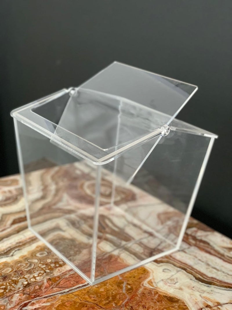 Horoof Home® Premium Clear Acrylic Storage Box with Hinged Lid – Multipurpose Organizer for Home, Office & Display, 20x20x23 cm - Image 2