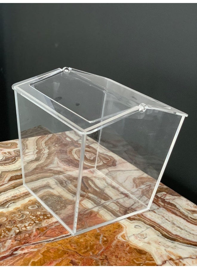 Horoof Home® Premium Clear Acrylic Storage Box with Hinged Lid – Multipurpose Organizer for Home, Office & Display, 20x20x23 cm - Image 1