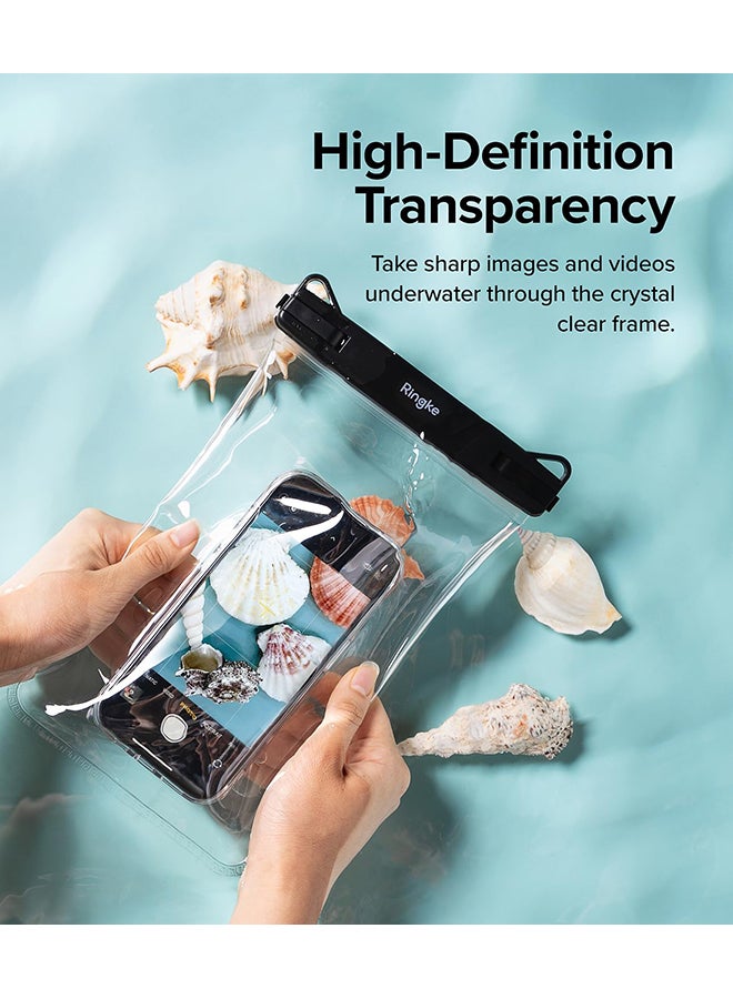 Ringke Waterproof Phone Pouch Frameless [One Touch Lock] Waterproof Phone Case Compatible with iPhone Dry Bag Designed for Samsung Galaxy Pixel- Black  - Image 5