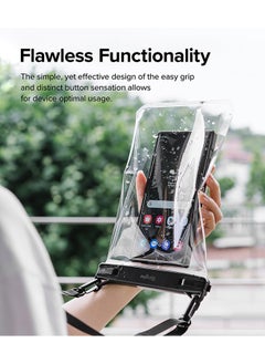 Ringke Waterproof Phone Pouch Frameless [One Touch Lock] Waterproof Phone Case Compatible with iPhone Dry Bag Designed for Samsung Galaxy Pixel- Black  - Image 2