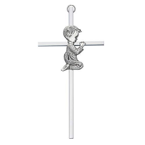 McVan Silver Tone Cross with Praying Boy, 6 Inch - Image 4