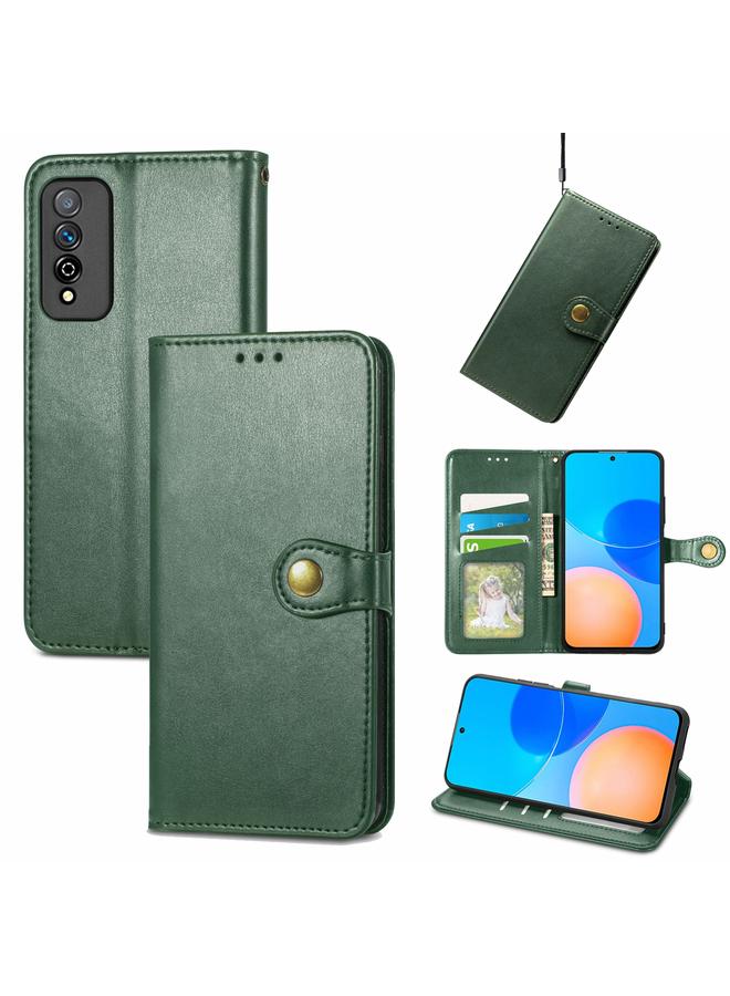 اس-توب جراب لهاتف Honor Play 5T Pro مصنوع من الجلد بلون سادة مع مشبك - Image 1