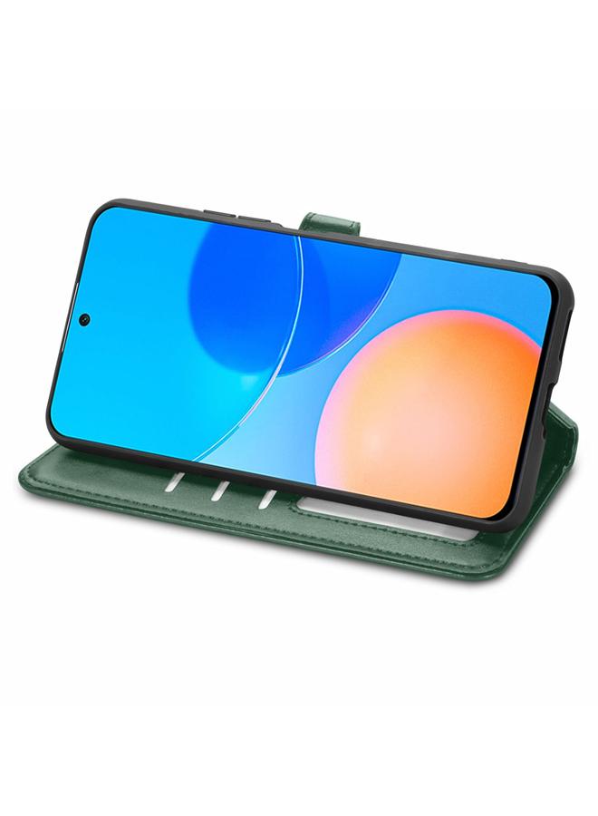 اس-توب جراب لهاتف Honor Play 5T Pro مصنوع من الجلد بلون سادة مع مشبك - Image 4