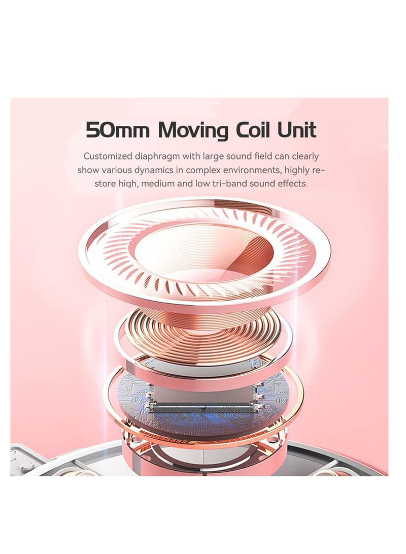 Excefore Stereo Gaming Headset for PS4 PC Xbox One PS5 Controller,Noise Cancelling Over Ear Headphones with Mic, LED Breathing Light, Bass Surround, Soft Memory Earmuffs for Laptop Mac Nintendo (Pink) - Image 3