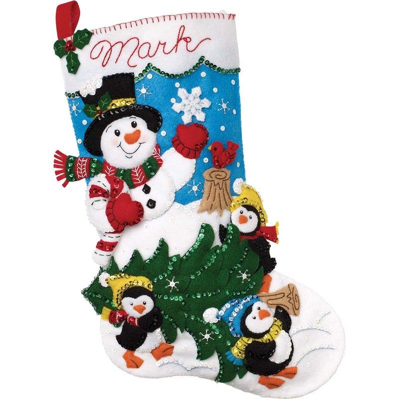 Bucilla Felt Applique 18 Stocking Making Kit The Perfect Tree Perfect for DIY Arts and Crafts 89329E