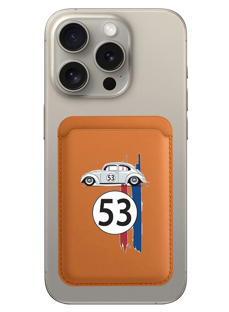 Theodor محفظة مغناطيسية، متوافقة مع محفظة MagSafe، لمحفظة آيفون، لسلسلة آيفون 16/15/14/13/12، غير متوافقة مع آيفون 13/12 ميني، حاملة 3 بطاقات، جلد نباتي، بني - سيارة 53 - Image 1