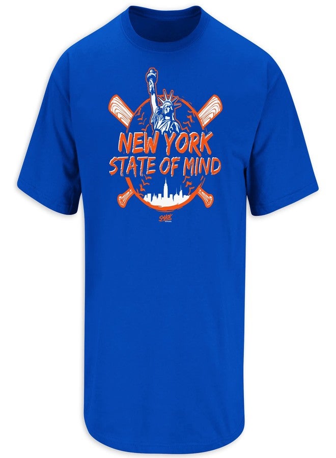 Smack Apparel New York State of Mind T-Shirt for New York Baseball Fans (SM-5XL) (Royal Short Sleeve, Large) - Image 1