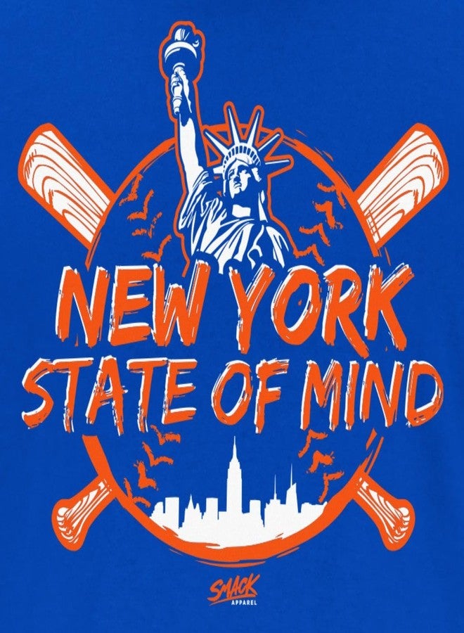 Smack Apparel New York State of Mind T-Shirt for New York Baseball Fans (SM-5XL) (Royal Short Sleeve, Large) - Image 3