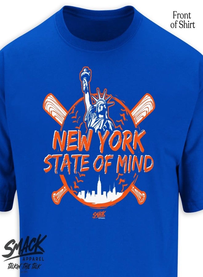 Smack Apparel New York State of Mind T-Shirt for New York Baseball Fans (SM-5XL) (Royal Short Sleeve, Large) - Image 4