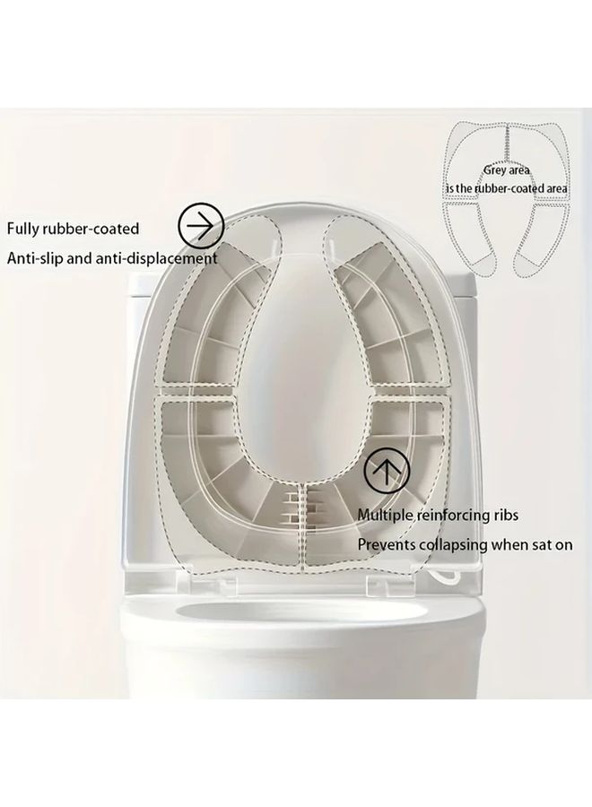 Portable Foldable Anti Pinch Travel Potty Training Seat For Toddlers Kids Easy Clean White - Image 4