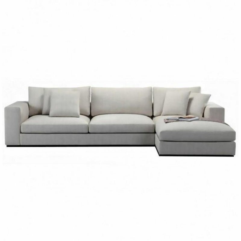 home house Corner sofa made of Swedish wood, Thai MDF, and gray linen - 300 x 200 x 80 x 80 cm - Image 1