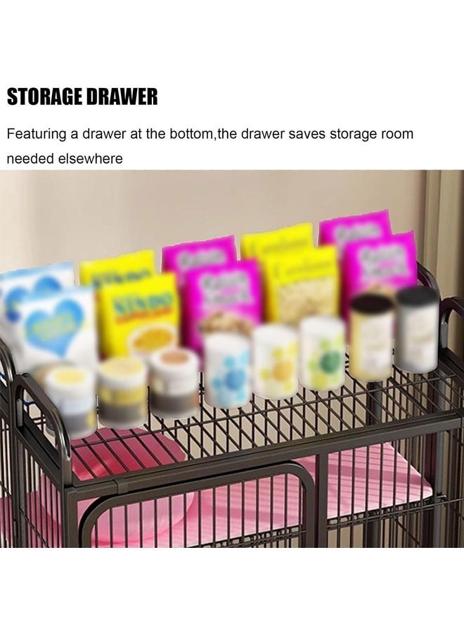 إن كي أكس قفص للكلاب قابل للطي وشديد التحمل وقابل للتكديس مزود بعجلات وباب - Image 4