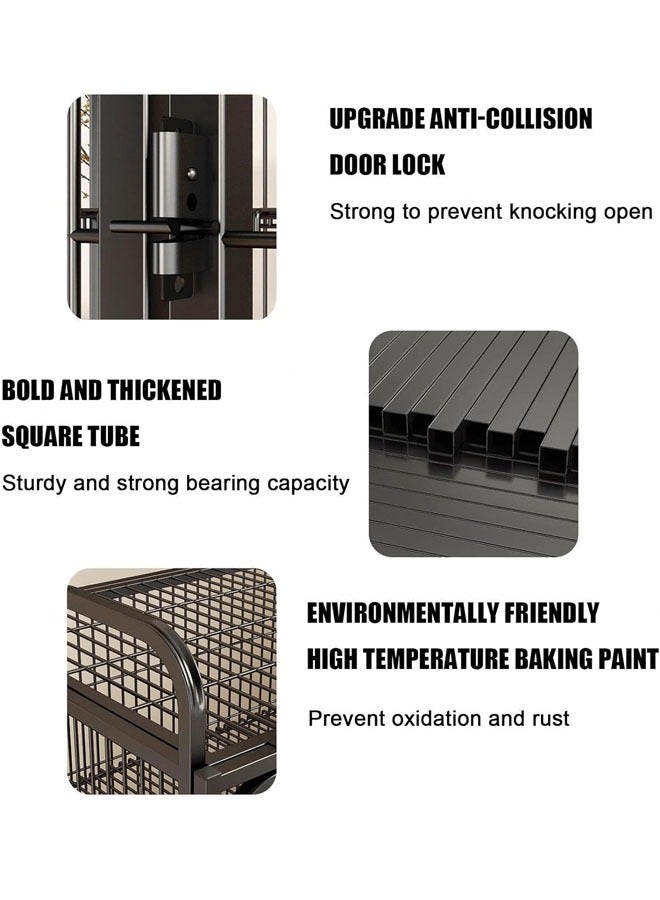 إن كي أكس قفص للكلاب قابل للطي وشديد التحمل وقابل للتكديس مزود بعجلات وباب - Image 3