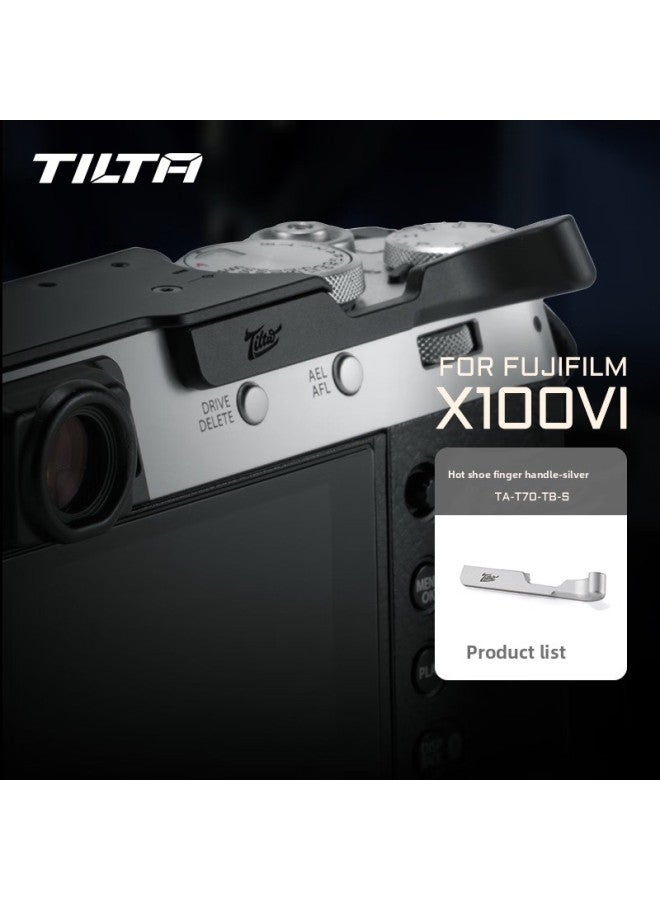 Iron Head TILTA Rabbit Cage Is Suitable For FUJIFILM Fuji X100 VI Camera Photography Protection Frame Extension-Light Source Color:[optional 1-hot Shoe Finger Handle] Silver  - Image 1