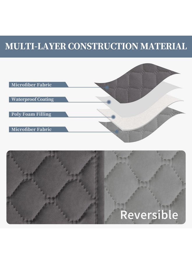 ISSUNTEX - Double Protection 100% Waterproof Sofa Covers For Living Room, Couch Covers For 3 Cushion Couch Sofa, Reversible Furniture Protector Sofa Cover For Dogs, Pets, Kids (Sofa, Gray/Light Gray) - Image 1