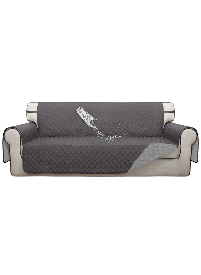 ISSUNTEX - Double Protection 100% Waterproof Sofa Covers For Living Room, Couch Covers For 3 Cushion Couch Sofa, Reversible Furniture Protector Sofa Cover For Dogs, Pets, Kids (Sofa, Gray/Light Gray) - Image 1