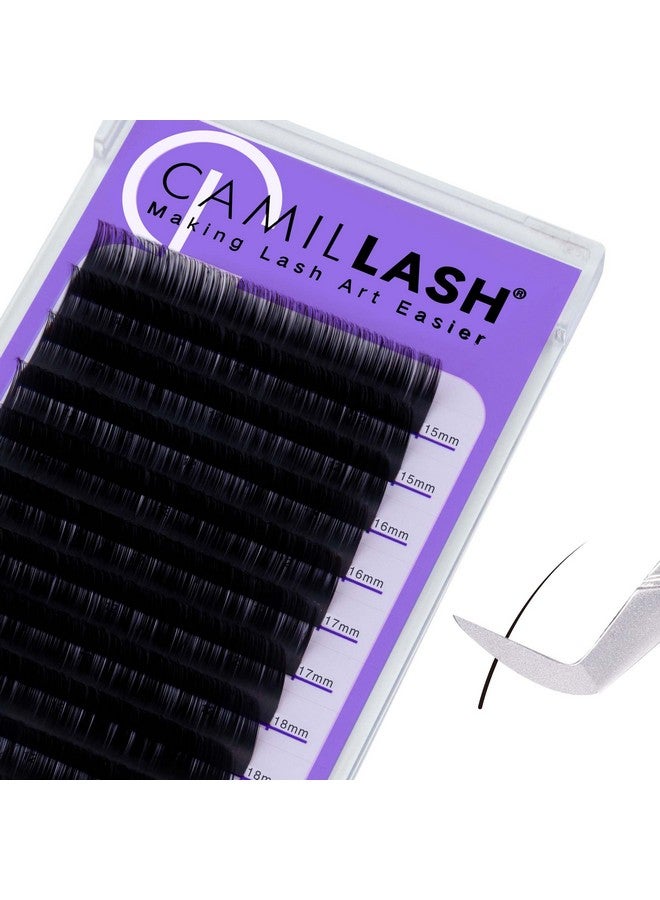 CL CAMILLASH Round Lash Extension Russian Volume(0.03;1520Mm;Dcurl) Tray Wholesale Supplies,Pestañas Mink Single Individual Eyelash Extensiones Case Matt Black(0.03;1520Mm;Dcurl) - Image 1
