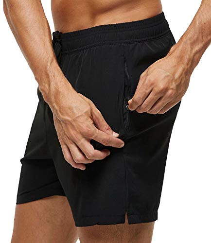 Tyhengta Men's Stretch Swim Trunks Quick Dry Beach Shorts with Zipper Pockets and Mesh Lining Black 34 - Image 5