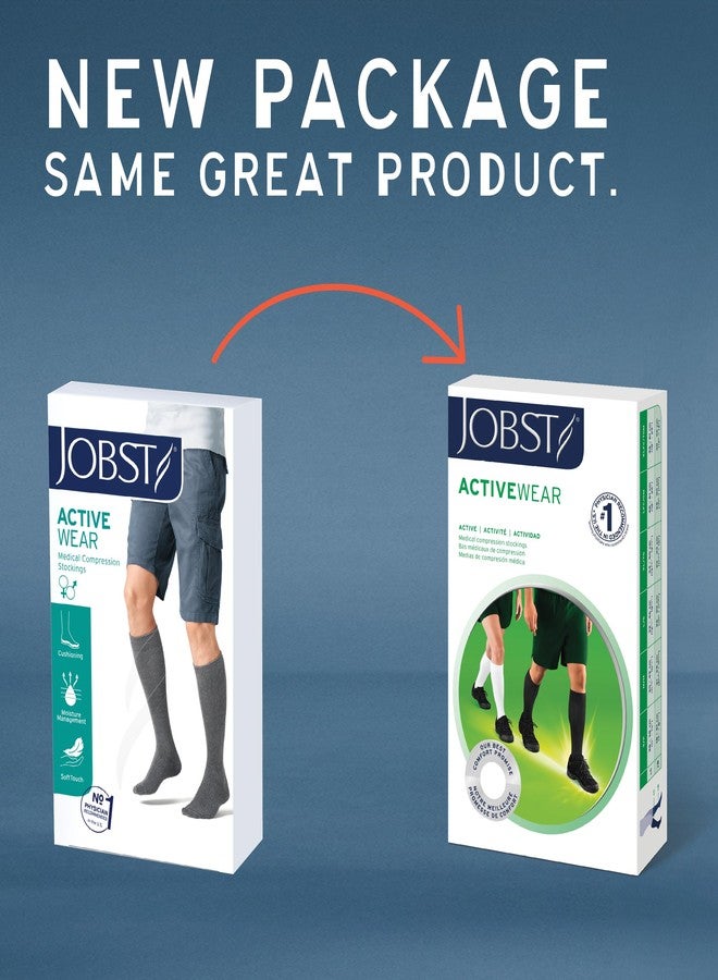JOBST 110480 Activewear Compression Sock, 15-20mmHg, Knee High, Medium, White - Image 4