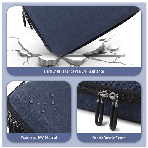 GadgetBite Hard Travel Electronic Organizer EVA Case for MacBook Power Adapter Chargers Cables Power Bank Magic Mouse Hard Drive USB Flash Disk SD Card Small Portable Accessories Bag -Blue - Image 5