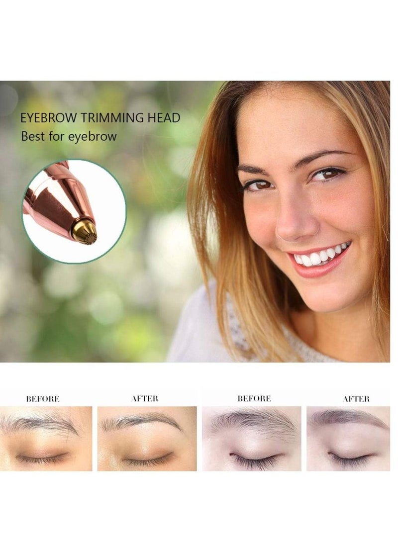 Rechargeable Eyebrow Trimmer & Facial Hair Remover for Women, 2 in 1 USB Charging Eyebrow Razor with Built-in LED Light, Eyebrow & Painless Hair Remover - Image 2