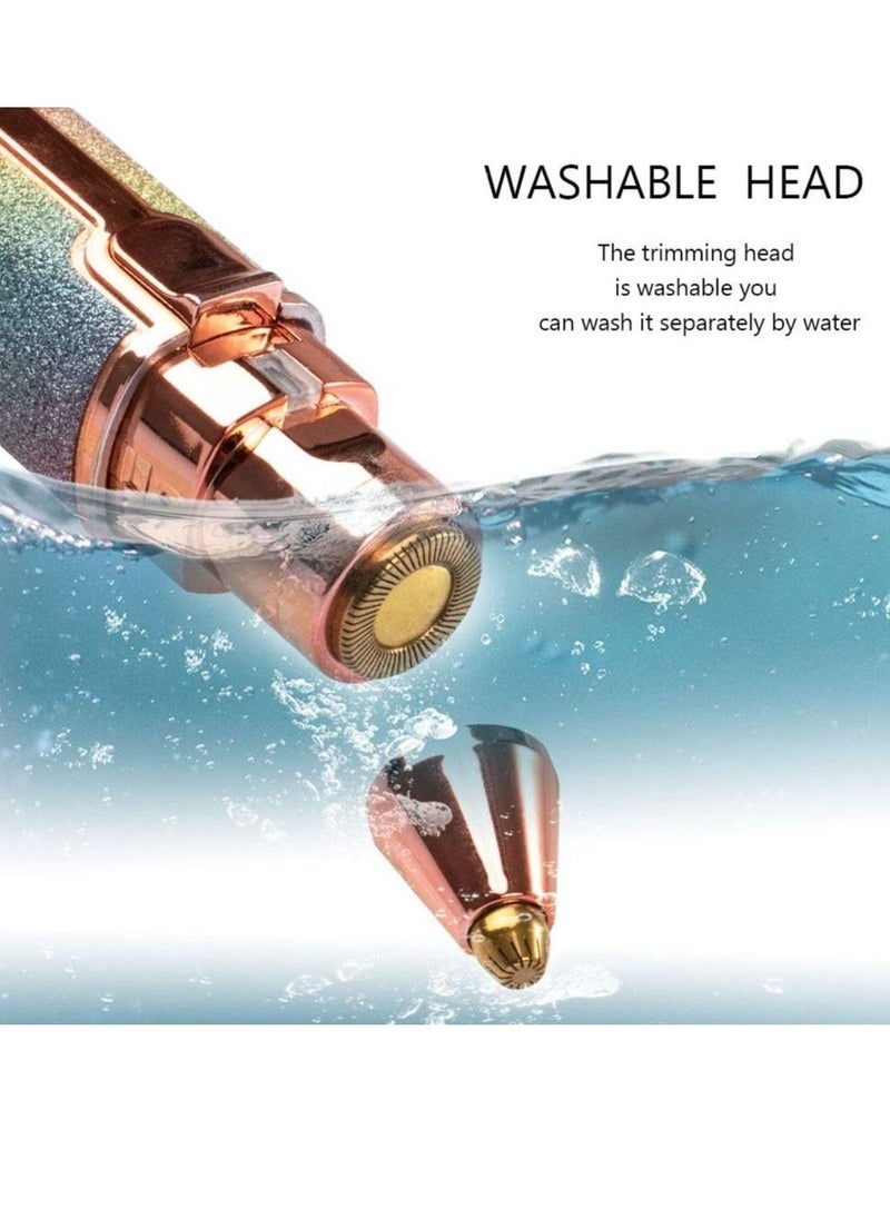 Rechargeable Eyebrow Trimmer & Facial Hair Remover for Women, 2 in 1 USB Charging Eyebrow Razor with Built-in LED Light, Eyebrow & Painless Hair Remover - Image 5