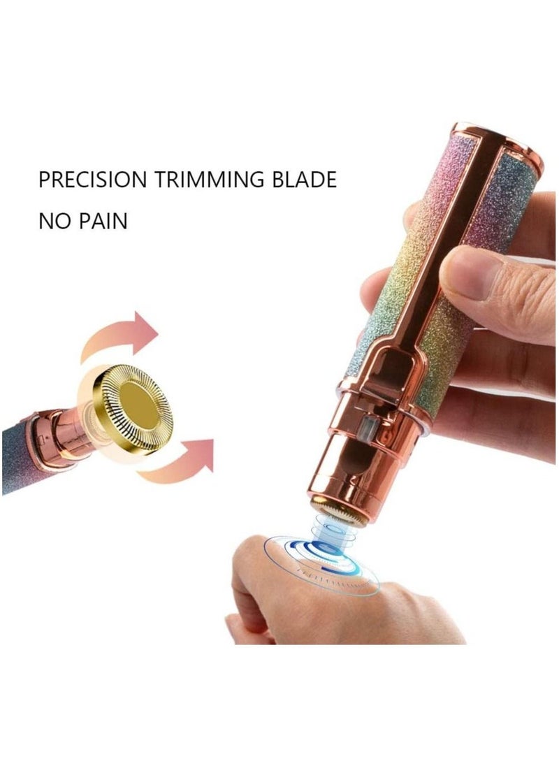 Rechargeable Eyebrow Trimmer & Facial Hair Remover for Women, 2 in 1 USB Charging Eyebrow Razor with Built-in LED Light, Eyebrow & Painless Hair Remover - Image 3