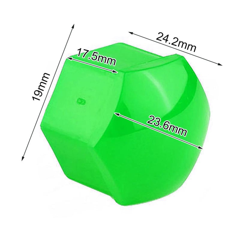 Green Wheel Nut Caps 19mm 20pcs Rust Proof Decorative Cover For Car Wheel Bolts - Image 3