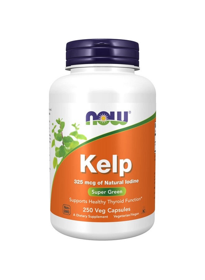now Supplements Kelp 325 Mcg Of Natural Iodine Supports Healthy Thyroid Function* Super Green 250 Veg Capsules - Image 2