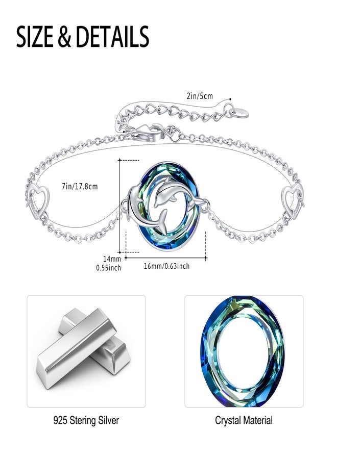 Cuoka Dolphin Bracelet 925 Sterling Silver Best Friends Double Dolphin Bracelets BBF Jewelry For Women Girlfriend Mom with Box - Image 2