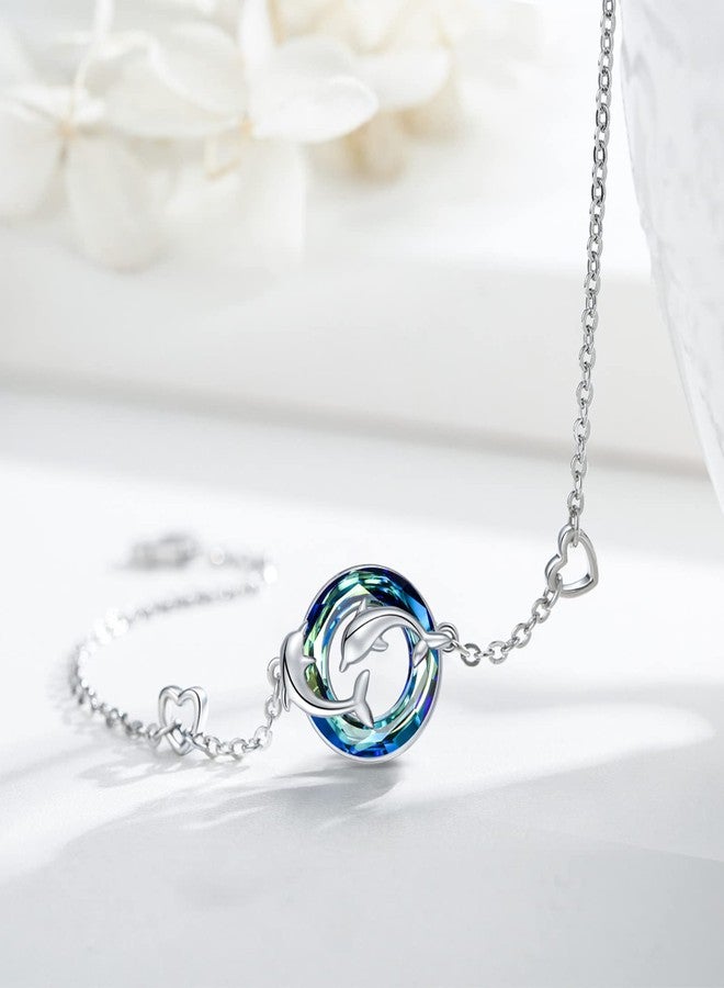 Cuoka Dolphin Bracelet 925 Sterling Silver Best Friends Double Dolphin Bracelets BBF Jewelry For Women Girlfriend Mom with Box - Image 3