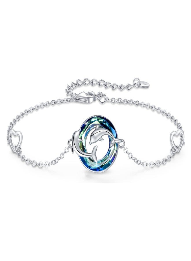 Cuoka Dolphin Bracelet 925 Sterling Silver Best Friends Double Dolphin Bracelets BBF Jewelry For Women Girlfriend Mom with Box - Image 1