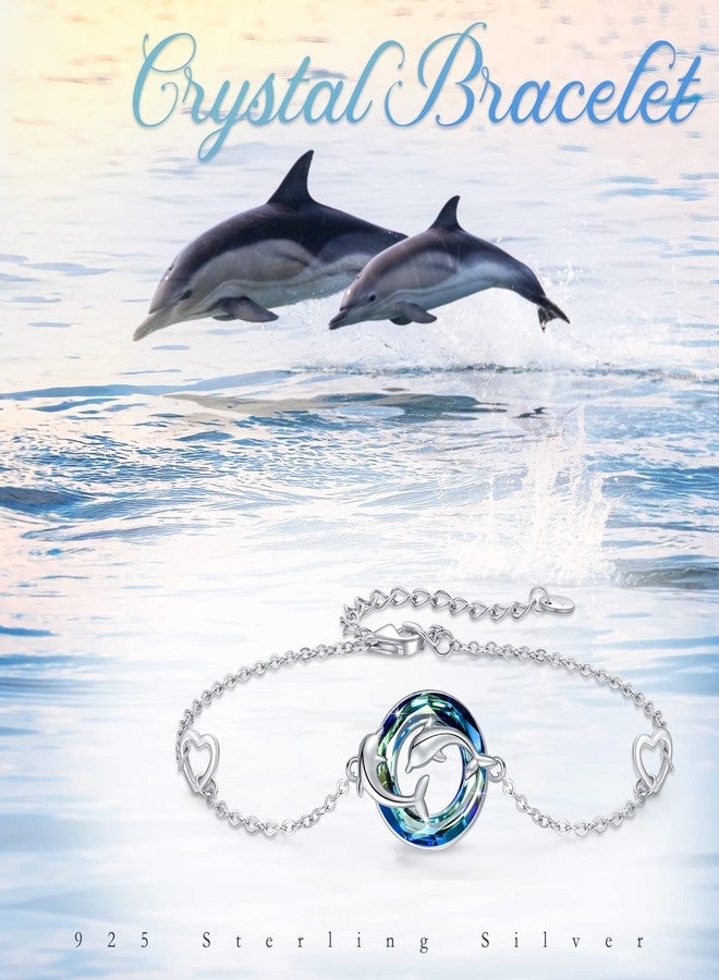 Cuoka Dolphin Bracelet 925 Sterling Silver Best Friends Double Dolphin Bracelets BBF Jewelry For Women Girlfriend Mom with Box - Image 4