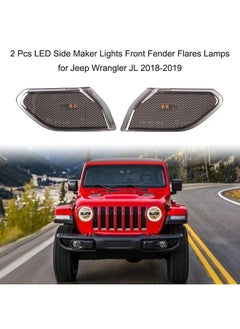 NIBEMINENT 2 Pcs LED Side Maker Lights Front Fender Flares Lamps for Jeep Wrangler JL 2018-2019,Smoke Lens Turn Signal Parking Lamp  - Image 4