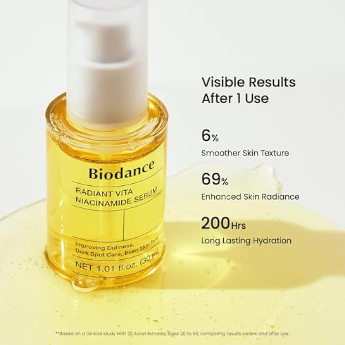 BIODANCE Radiant Vita Niacinamide Serum, for Even Tone Dark Spot Care with Vitamin C, Hydrating for Sensitive Skin, Filter Glow Serum, Korean Skincare, Stocking Stuffers | 1.01 floz x 1 ea - Image 5