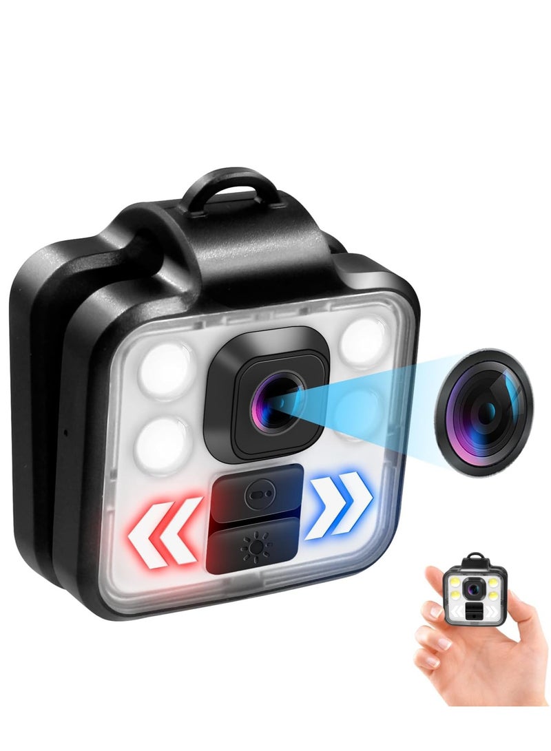 Mini Body Camera, 1080P Portable Video Camera Outdoor Sports Wireless Wearable Camera, 3 Led Modes Flashlight HeadLamp Waterproof Body Worn Camera with Time Stamps for Riding, Running - Image 1