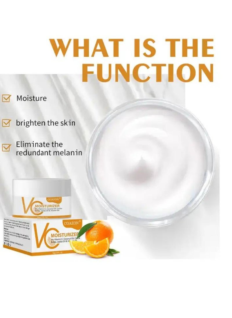 COAZON - 50ml Vitamin C Moisturizing Cream Glow Boosting Moisturizer Skin Repairing Cream Reduce Sunspots and Anti Aging Facial Cream with Organic Ingredients for All Skin Types - Image 1