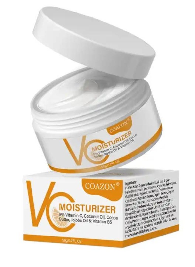 COAZON - 50ml Vitamin C Moisturizing Cream Glow Boosting Moisturizer Skin Repairing Cream Reduce Sunspots and Anti Aging Facial Cream with Organic Ingredients for All Skin Types - Image 1