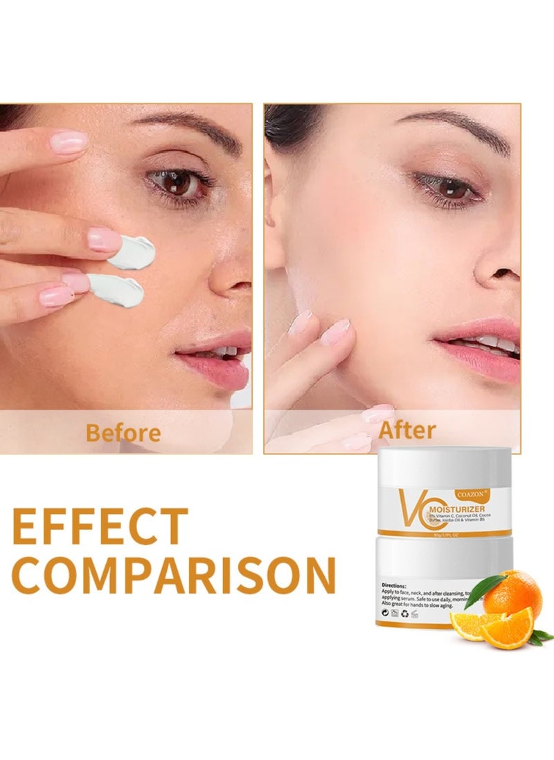 COAZON - 50ml Vitamin C Moisturizing Cream Glow Boosting Moisturizer Skin Repairing Cream Reduce Sunspots and Anti Aging Facial Cream with Organic Ingredients for All Skin Types - Image 1