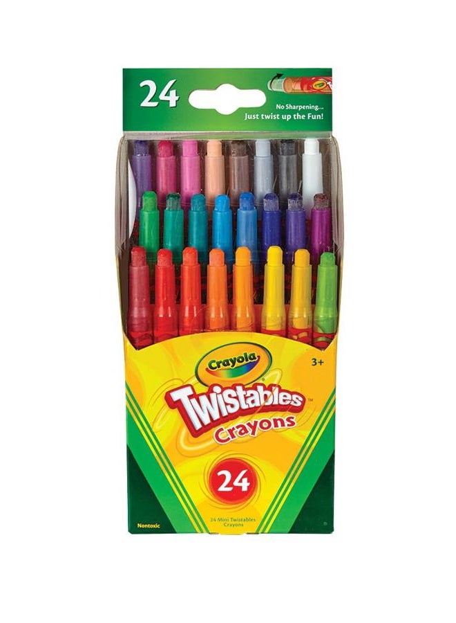 Crayola Twistables Crayons Coloring Set, Mini, Kids Indoor Activities at Home, 24 Count, Assorted - Image 1