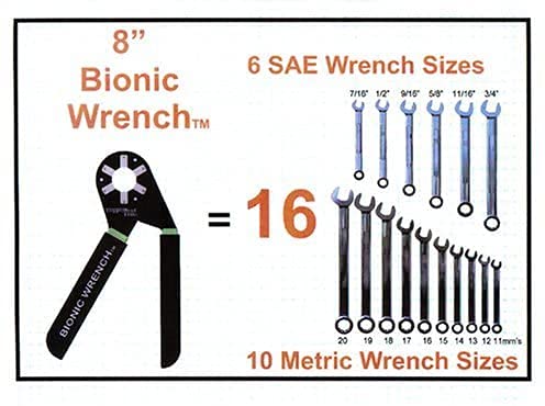 Jorex Mart Hexagon Universal Wrench MultiFunction Adjustable Bionic Pier Spanner Repair Hand Tool Single Sided Bionic Wrench 8 Inches - Image 4