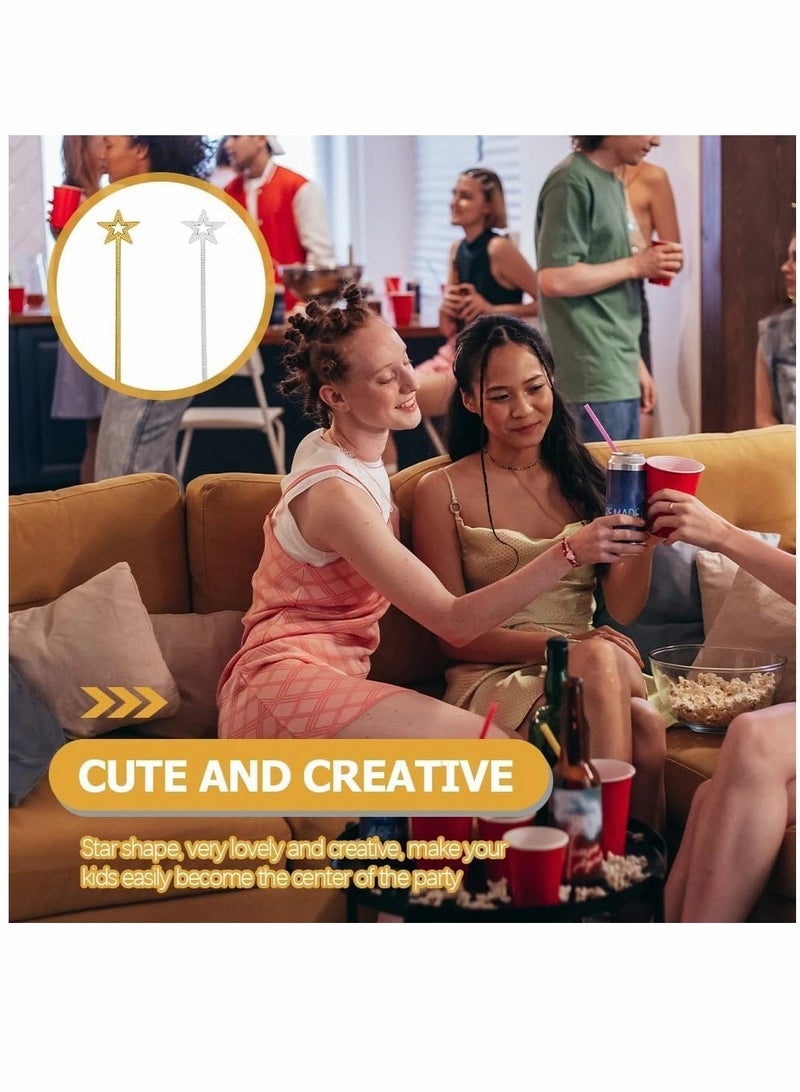 SYOSI Star Fairy Wands 5PCS Girls Costume Props Star Magic Wand Angel Fairy Wands Sticks Birthday Party Wedding  Cosplay  13 Inches (Multicolor) - Image 5