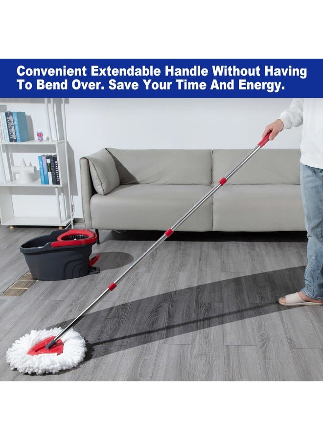 TIDYKITC Spin Mop Replacement Handle Compatible with O Cedar RinseClean Spin Mop, Most Mop and Broom Products, 4-Section 2.5-to-5 Foot Mop Stick, US Standard Thread Tips - Image 4