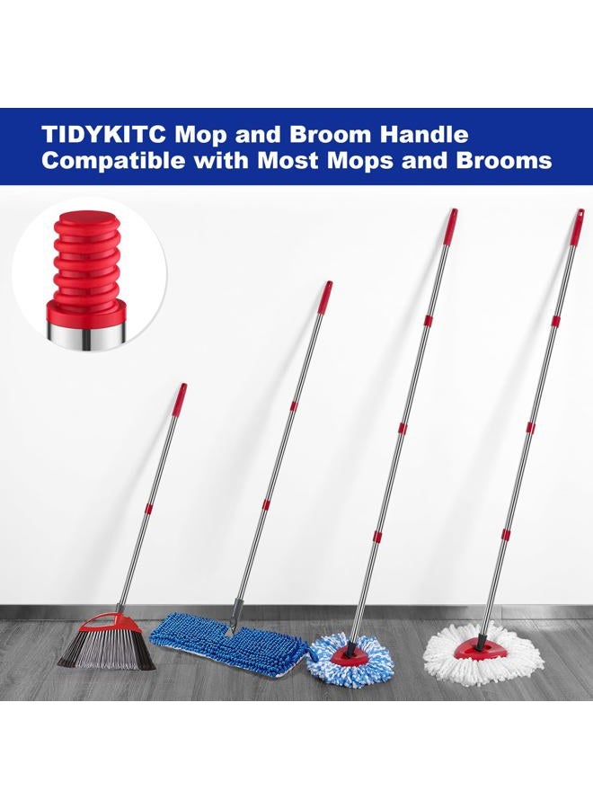TIDYKITC Spin Mop Replacement Handle Compatible with O Cedar RinseClean Spin Mop, Most Mop and Broom Products, 4-Section 2.5-to-5 Foot Mop Stick, US Standard Thread Tips - Image 2