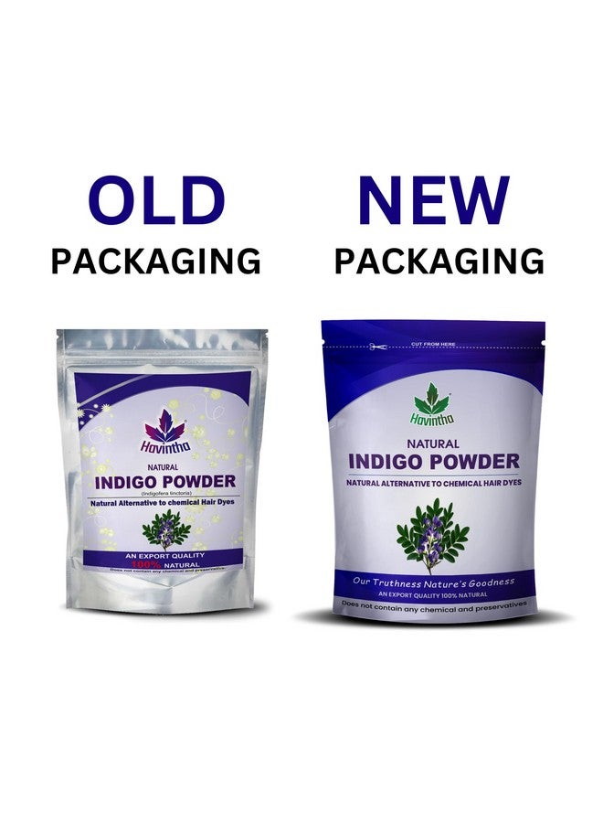 Havintha Natural Indigo Powder (Indigofera Tinctoria) For Hair, Pure And Herbal For Natural Hair Colorant Black/Brown Hair & Beard Dye/Color (Indigo+Herbal Henna), 1 Count - Image 3