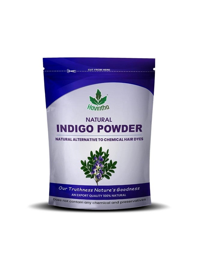 Havintha Natural Indigo Powder (Indigofera Tinctoria) For Hair, Pure And Herbal For Natural Hair Colorant Black/Brown Hair & Beard Dye/Color (Indigo+Herbal Henna), 1 Count - Image 2