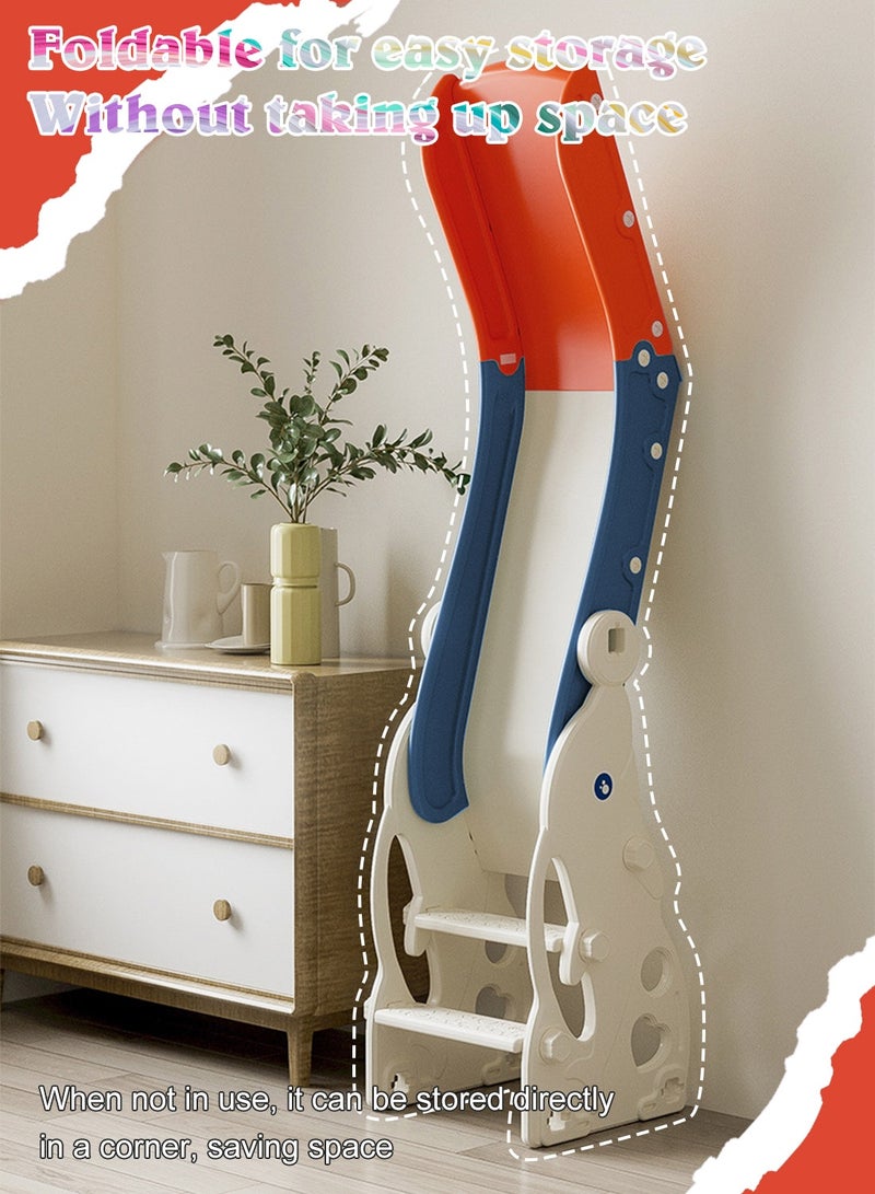 ما بيبي ﻿ منزلق أطفال رباعي الوظائف (4 في 1) مع أرجوحة للأعمار من 1 إلى 3 سنوات - مجموعة ألعاب منزلق داخلية/خارجية مع سلة كرة السلة ومنطقة تسلق - Image 2