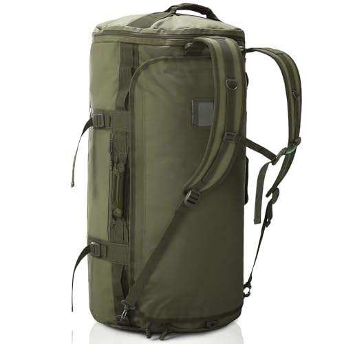 Haimont Large Duffle Backpack Bag for Men Travel, Heavy Duty Duffel Bags with Shoes Compartment for Long Trip, Camping, Water-resistant, 90L, Army Green - Image 1